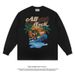 New Design American Hip Hop Street Hand-painted Black Child Print Long-sleeved T-shirt Round Neck_viptrois.com