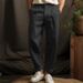 Men's Linen Straight Leg Trousers Solid Color Casual Lightweight Breathable Everyday Outdoor Comfortable Fit_viptrois.com