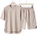 Men's Clothing New Casual Sports Suit Men's Short Sleeved T Shirt Trendy Brand Five Point Shorts Loose Hong Kong Style Two Piece Suit_viptrois.com