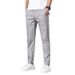 Men's Summer Thin Slim Fit Straight Casual Business Trousers Ice Silk Loose Quick-Dry Sports Long Pants_viptrois.com