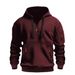 Men's Zip-Up Hooded Sweatshirt – Winter Fleece-Lined Pullover With Arm Zipper Pockets, Slim Fit Athletic Jumper (Black/Navy/Burgundy/Khaki/Blue)_viptrois.com