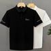 Men's Luxury Casual Polo Shirt Short Sleeve Turn Down Collar Loose Fit Summer Top Trendy Fashion High Street Embroidery_viptrois.com