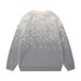 Men's Gradient Crewneck Sweater – American Streetwear Style, Loose Fit Pullover For Autumn & Winter (Black, Gray, S-XL)_viptrois.com
