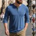 Premium Comfort Men's Long Sleeve Round Neck T-Shirt - Soft Breathable Fabric, Relaxed Fit, Classic Solid Colors_viptrois.com