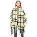 Unisex Scarf Polyester check coarse fringe scarf for women thickened shawl_viptrois.com