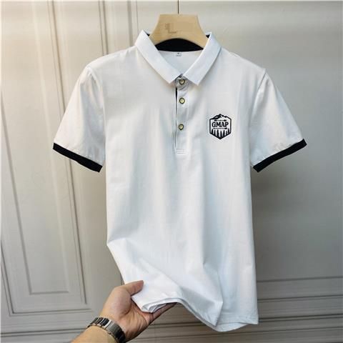 2025 Trend Embroidery Casual Versatile Handsome High-end Top Summer New Lapel Men's Short-sleeved Polo Shirt_viptrois.com