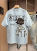 2025 Summer Fashion Cartoon-embroidered Round-neck Short-sleeved Men's Casual, Versatile And Trendy Three-dimensional Foam Half-sleeved T-shirt_viptrois.com