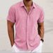2025 Men's Linen Short-sleeved T-shirt, Loose Sweatshirt, Pure Color Cotton And Linen Shirt_viptrois.com