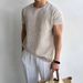 2025 Hollow Summer Thin Round Neck Knitted Sweater Short Sleeve Men's Casual Trend All Match Light Mature Style Breathable Shirt_viptrois.com