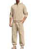 Men's Hoodie & Joggers Set – Oversized Pullover With Drawstring Hood (Long Sleeve Loungewear For Fall/Winter)_viptrois.com