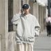 Pure 500g American Heavyweight Crew Neck Sweatshirt For Men, Autumn And Winter Fleece Lined New Trendy City Boy Solid Color_viptrois.com