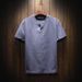 Men's Clothing Linen Blend Short Sleeve T-Shirt Relaxed Fit Vintage V-Neck Breathable Casual Top (White, Black, Sky Blue, Navy, Gray Blue, Khaki)_viptrois.com