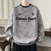 Fattened Plus Size Sweater Men's Spring And Autumn American Casual Loose Clothes Tie-dye Long-sleeved T-shirt Without Hat_viptrois.com