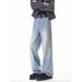 Colorful Plaid Straight Leg Jeans For Men, Autumn Style, Versatile, Trendy, Unique Design, Retro Vibe_viptrois.com