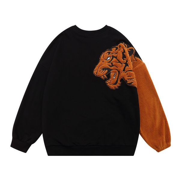 Stitched Tiger Head Creative Design Autumn And Winter Trendy Sweatshirts For Men And Women Couple Tops Hip-hop Personalized Jackets_viptrois.com