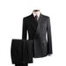 Men's Double-Breasted Peak Lapel Suit – 95% Acetate Micro-Stretch Wedding & Business Suit Set With Side Vents (Black)_viptrois.com