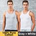 Men's Clothing Men's 100% Cotton Sleeveless Vest Versatile Sports Swing White Undershirt For Middle Aged And Elderly_viptrois.com