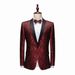 Men's Suit Top Single Western Fashion Business Jacquard Dress Banquet Performance Slim Fit 5 Colors Can Be Approved_viptrois.com
