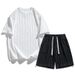 Round Neck Short Sleeve Shorts Summer Sports Men's T-Shirt Trendy Loose Set_viptrois.com