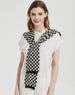 Unisex Women's knitted shawl with checkerboard cape with knotted collar core yarn_viptrois.com