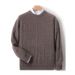 Men's 100% Pure Wool Sweater (Crewneck, Breathable & Anti-Pilling, Stone Green/Beige/Light Grey/Light Blue/Dark Camel/Camel, S-XXXL)_viptrois.com