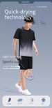 Men's Clothing Short Sleeved Ice Silk Gradient Quick Drying Two Piece Suit Running Suit Sports Suit Sports Style_viptrois.com