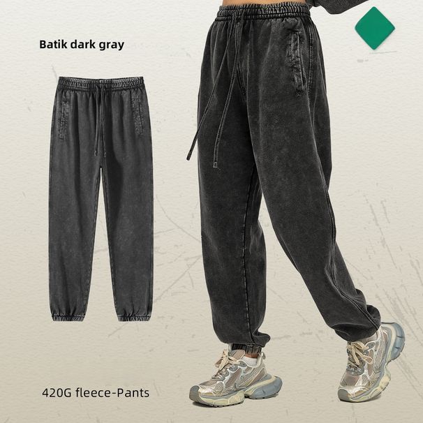 2025 New Streetwear Brand Batik Distressed Loose Long Pants For Men, Washed-out Retro Men's Bathroom Pants_viptrois.com