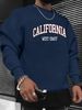 Men's Loose Casual Fashion California West Coast Letter Pattern Printed Round Neck Long Sleeved Sportswear For Autumn And Winter_viptrois.com