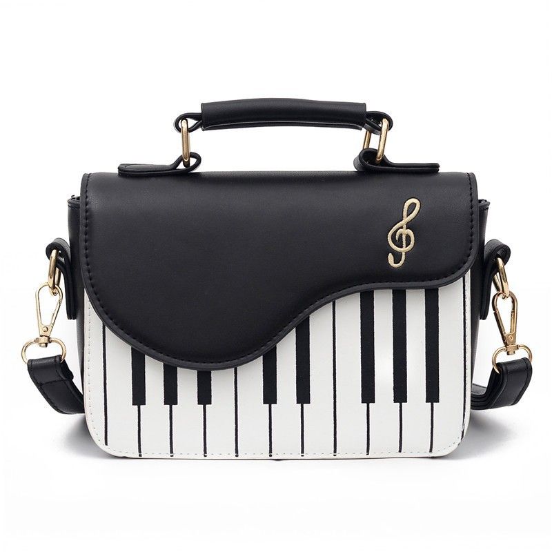 Women's Bags Fashionable Small Square Bags New Piano Note PU Shoulder Bags Messenger Bags Sweet Handbags_viptrois.com