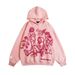 Streetwear Graphic Hoodie For Men - Oversized Pullover With Artistic Line Print, Unisex High-Fashion Hooded Sweatshirt_viptrois.com
