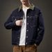 Fall Men's Jacket Lapel Denim Jacket Men's Fashion Youth Blue Fashion Brand Loose Primary Color Denim Top_viptrois.com