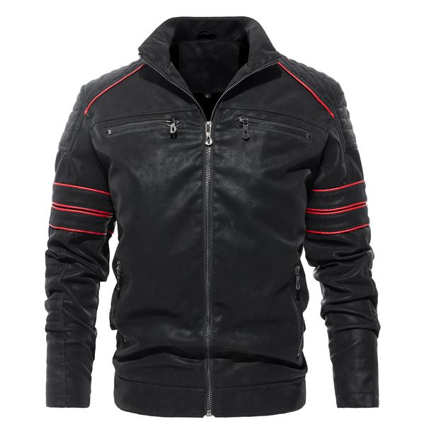 Men's Clothing New Men's Fashion Jacket Stand Collar Casual Thickened Men's Autumn And Winter Jacket Leather Jacket_viptrois.com