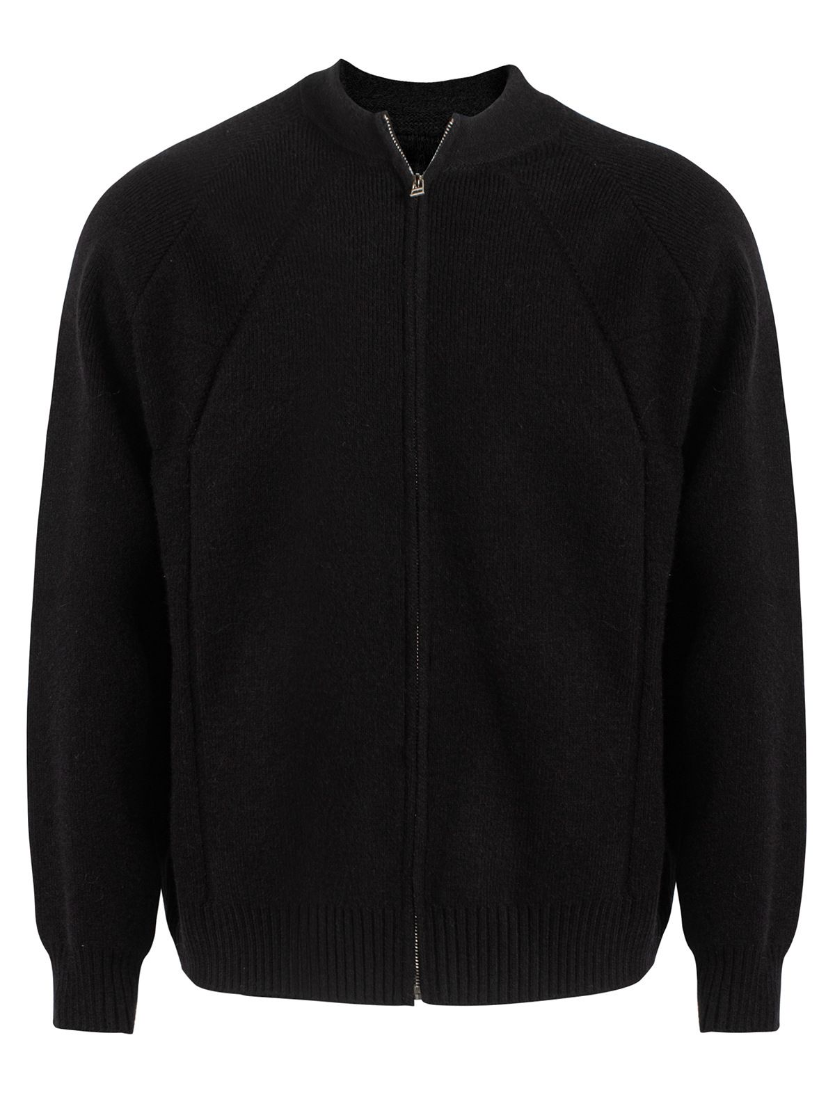Double-Knit 48s Zip-Up Sweater Cardigan – Relaxed Fit With Jacquard Detailing_viptrois.com