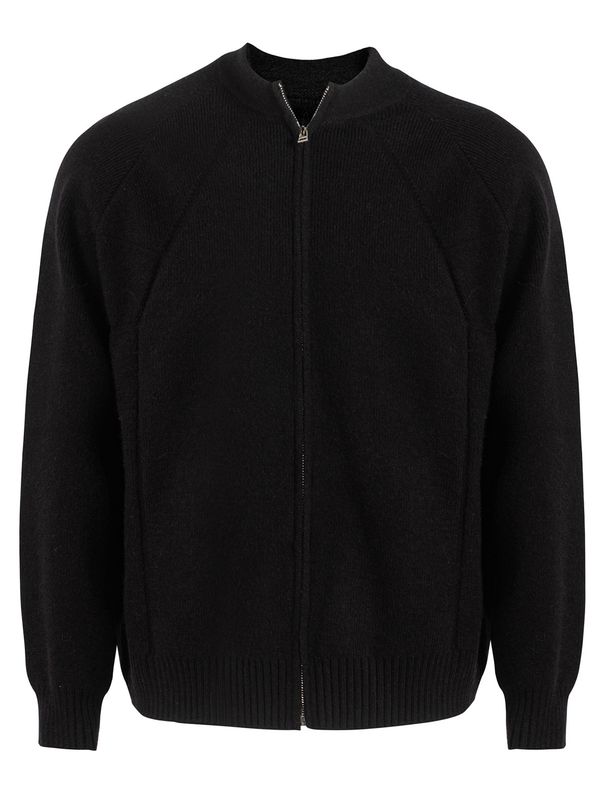 Double-Knit 48s Zip-Up Sweater Cardigan – Relaxed Fit With Jacquard Detailing_viptrois.com