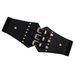 Punk Versatile Women's Rivet Elastic Waistband Decorative Waist Cincher Wide Belt For Dresses_viptrois.com