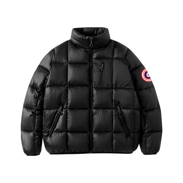 Men's US Map Patch Puffer Jacket - Cropped Streetwear Coat With Detachable Arm Badge, Oversized Fit_viptrois.com