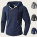 Men's Slim-Fit Hooded Sweatshirt – Lightweight Long-Sleeve Pullover With Button Detail (Gray, Charcoal, Navy) – S-XXXL_viptrois.com