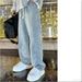 Men's Clothing Men's Relaxed Fit Vintage Blue Jeans - Classic Straight Leg Denim Pants With Washed Finish For Casual Wear (All Seasons)_viptrois.com