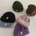 Kids'hats Randy solid color knitted hat letters boys and girls baby woolen hat winter_viptrois.com