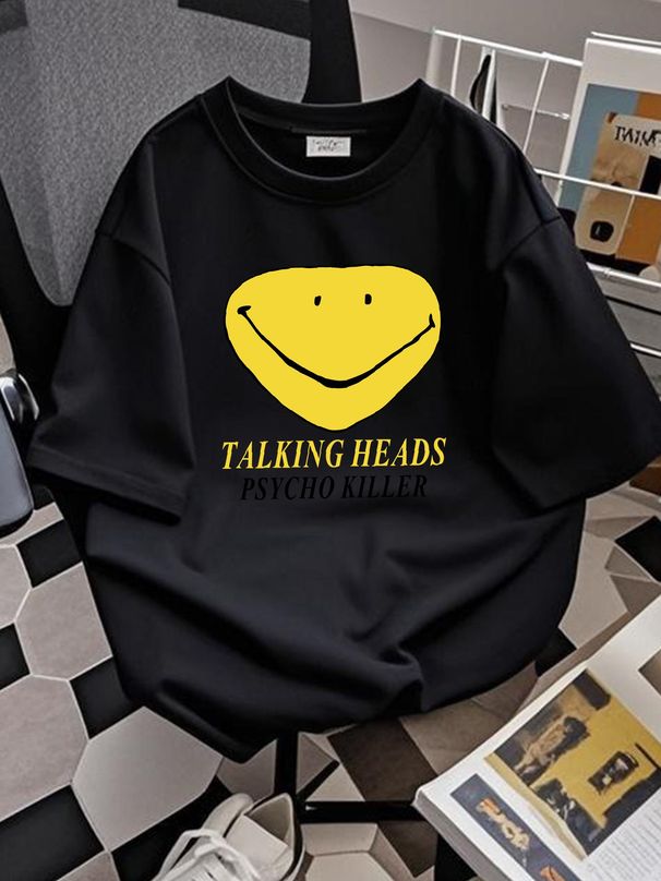 Talking Heads Band Smile Men T Shirt White All Sizes Designer Clothes Versatile Stylish Top For Everyday Wear Casual Unisex Streetwear Fashion_viptrois.com