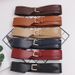 Japanese pin buckle irregular pu leather pressed waistband women's decorative coat sweater waist versatile simple wide belt_viptrois.com