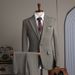 Men's Checkered Suit Set - Wedding Groom & Groomsmen Formal Attire, Slim Fit Blazer & Pants, Lightweight Business & Party Wear_viptrois.com