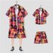Men's Clothing Summer Beach Style Loose Shirt Hawaiian Casual Suit Men's Printed Two Piece Suit_viptrois.com