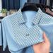Men's Clothing Seamless Scissor Collar Polo Shirt Short Sleeved T Shirt Lapel Breathable Casual Tops_viptrois.com