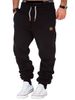 Men’s Fleece-Lined Joggers – Winter Workout Pants With Contrast Panels & Drawstring Waist (Black/Grey/Green/Navy)_viptrois.com