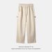 Men's Clothing Textured Twill Stitching Design Workwear Casual Pants Men's Spring New Retro Pure Cotton Button Down Adjustable Trousers_viptrois.com