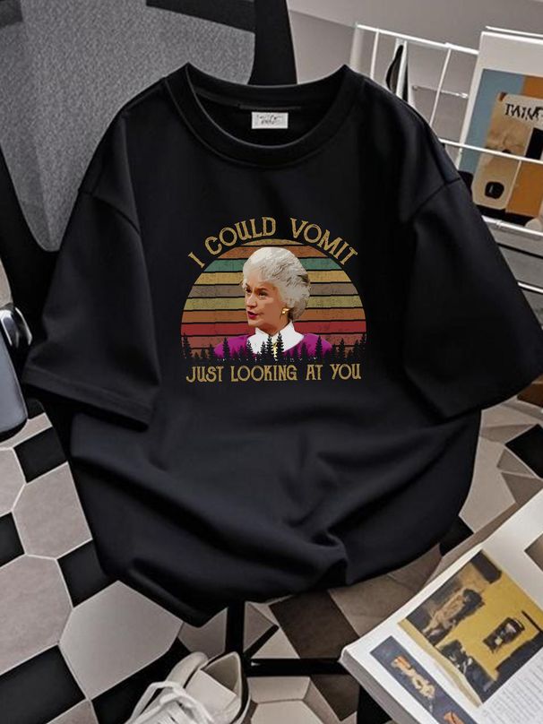 I Could Vomit Just Looking At You Vintage T Shirt Movies Quote Homme Designer Clothes Versatile Casual Breathable Stretched Fashion Streetwear_viptrois.com