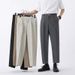 Men's Clothing Spring And Summer Drape Design Trousers Men's Nine Point Trousers Straight Loose Trousers Men's Light Business Drape Casual Trousers_viptrois.com