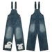 Men's Clothing American Retro Washed Fun Animal Denim Overalls For Men And Women Casual Loose Design One Piece Jeans_viptrois.com