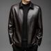 Haining Men 2025 New Spring Thin Style Dad Outfit Middle-Aged Men's Top Layer Cowhide Leather Jacket Outer_viptrois.com